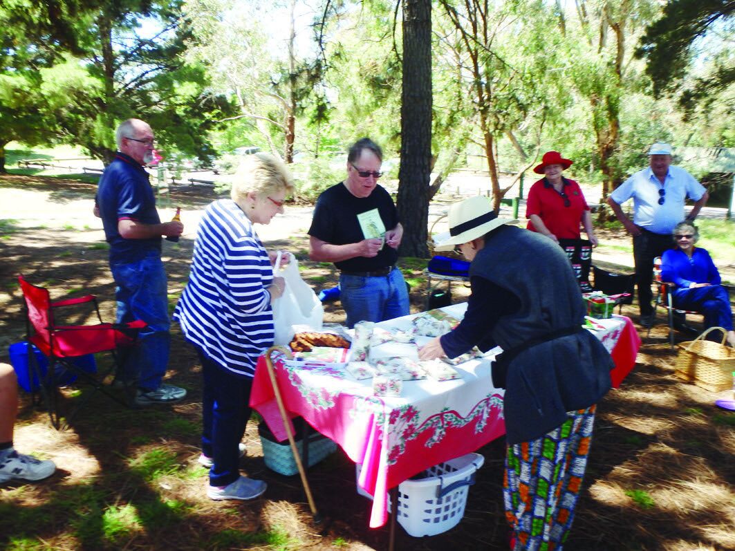 June Jacobson hands out Presents